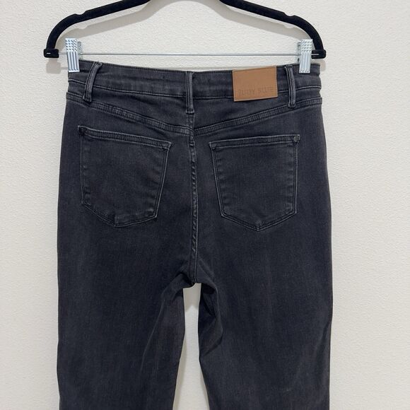 Judy Blue Jeans Womens 27 Black 90s Straight Ripped High Rise Stretch Dark Denim - Picture 8 of 16